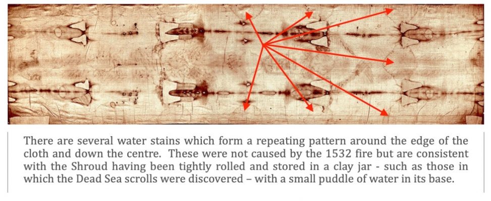 Shroud Full Water Stains with text
